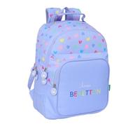 safta BENETTON LILA - Zaino scuola per bambini, ideale per bambini di diverse età, comodo e versatile, qualità e resistenza, 32 x 15 x 42 cm, viola, M, Casual