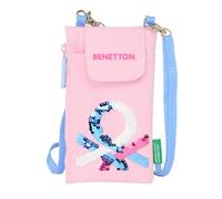 Safta Benetton Pink - Portamonete standard, per cellulare, comodo e versatile, qualità e resistenza, 19 x 10 cm, colore rosa, Rosa, Estándar, Casual
