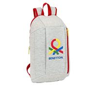 SAFTA BENETTON Pop - Mini zaino per uso quotidiano, ideale per bambini di diverse età, comodo e versatile, qualità e resistenza, 22 x 10 x 39 cm, colore grigio, grigio, Estándar, Casual