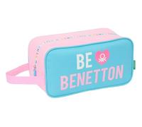 Safta Benetton Unique - Scarpiera media, multiuso, portatodo, sport, estrazione, calcio, comodo e versatile, 29 x 14 x 15 cm, Blu Turchese/Rosa Chiaro, M, Casual