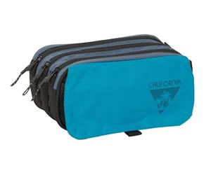 safta BLACKFIT8 CALIFORNIA - Astuccio triplo Big riciclato, astuccio per bambini, ideale per bambini in età scolastica, comodo e versatile, qualità e resistenza, 21,5 x 8 x 10 cm, Nero/blu, M,