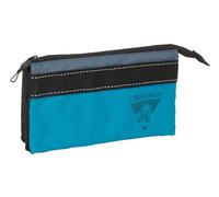 safta BLACKFIT8 CALIFORNIA - Astuccio triplo, tessuto riciclabile, astuccio per bambini, ideale per bambini in età scolastica, comodo e versatile, qualità e resistenza, 22 x 3 x 12 cm, Nero/blu, M,