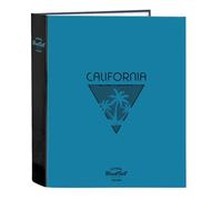 Safta BLACKFIT8 CALIFORNIA - Cartellina a 4 anelli, ideale per bambini di diverse età, comoda e versatile, qualità e resistenza, 27 x 6 x 33 cm, Nero/blu, M, Casual