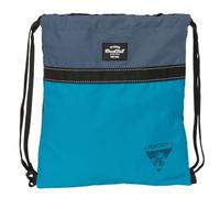 safta BLACKFIT8 CALIFORNIA - Zaino a sacco piatto, grande, ideale per bambini di diverse età, tessuto riciclabile, comodo e versatile, qualità e resistenza, 35 x 40 cm, Nero/blu, M, Casual