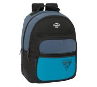 safta BLACKFIT8 CALIFORNIA - Zaino doppio adattabile, tessuto riciclabile, ideale per bambini di diverse età, comodo e versatile, qualità e resistenza, 32 x 15 x 42 cm, Nero/blu, M, Casual