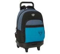 Safta BLACKFIT8 CALIFORNIA - Zaino grande con ruote, compatto, rimovibile, ideale per bambini di diverse età, comodo e versatile, qualità e resistenza, 33 x 22 x 45 cm, Nero/blu, M, Casual