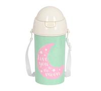 Safta BLACKFIT8 MOON - Bottiglia di apertura automatica, con cannuccia, bottiglia d'acqua, senza BPA, con tracolla, comoda e leggera, 500 ml, 7,3 x 19,5 cm, colore: verde, Verde, Estándar, Casual