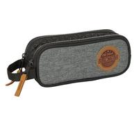 safta BLACKFIT8 OLD SCHOOL - Astuccio doppio tessuto riciclabile, astuccio per bambini, ideale per bambini in età scolastica, comodo e versatile, qualità e resistenza, 21 x 6 x 8 cm, Nero/Grigio, M,