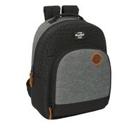 BLACKFIT8 OLD SCHOOL - Zaino adattabile a passeggino, ideale per bambini di diverse età, tessuto riciclabile, comodo e versatile, qualità e resistenza, 32 x 15 x 42 cm, Nero/Grigio, M, Casual