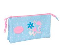 BLACKFIT8 SMILE - Astuccio triplo, astuccio per bambini, ideale per bambini in età scolastica, comodo e versatile, qualità e resistenza, 22 x 3 x 12 cm, Blu chiaro/Rosa Chiaro, M, Casual