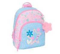 BLACKFIT8 SMILE - Mini zaino per uso quotidiano, ideale per bambini di diverse età, comodo e versatile, qualità e resistenza, 25 x 13 x 30 cm, Blu chiaro/Rosa Chiaro, M, Casual