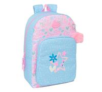 BLACKFIT8 SMILE - Zaino scuola adattabile, ideale per bambini di diverse età, comodo e versatile, qualità e resistenza, Blu chiaro/Rosa Chiaro, M, Casual