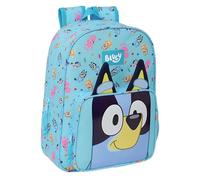 BLUEY Zaino Scuola Animato, Zaino per Bambini, Zaino per Bambini, Adattabile per Auto, Ideale per Scolari, Comodo e Versatile, Qualità e Resistenza, 26 x 11 x 34 cm, Azzurro, Cielo, Estánds, Casual,
