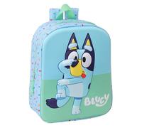 Safta Zaino da asilo BLUEY 3D, adattabile al carrello, facile da pulire, 22x10x27 cm Blu chiaro M