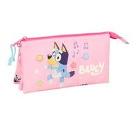 BLUEY DANCE - Astuccio triplo, astuccio per bambini, ideale per bambini in età scolastica, comodo e versatile, qualità e resistenza, 22 x 3 x 12 cm