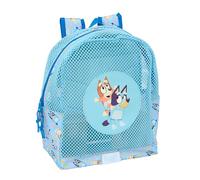 Safta BLUEY - Zaino per bambini da spiaggia, anti sabbia, con manici, facile da pulire, ideale per bambini di diverse età, comodo e versatile, 32 x 12 x 38 cm, Blu chiaro, M, Casual