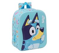 Safta BLUEY - Zaino per asilo 3D, adattabile al carrello, facile da pulire, ideale per bambini di diverse età, comodo e versatile, qualità e resistenza, 22 x 10 x 27 cm, colore celeste, azzurro,