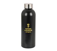 Safta KINGS LEAGUE - Borraccia termica, bottiglia d'acqua, in acciaio inox, doppio isolamento, 6 ore di bevande calde e 12 ore di bevande fredde, 500 ml, colore: nero