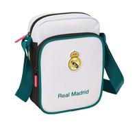 safta | Borsa a tracolla piccola Real Madrid Equipación 26/27, scomparto principale con cerniera, tasca frontale, tracolla regolabile, dimensioni 16x6x22cm