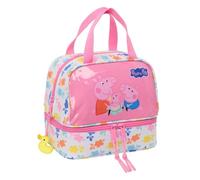 safta | Borsa Merenda Termica Peppa Pig Baby Pig con Scomparto Inferiore Termico, Zip a Doppio Cursore, Doppio Manico e Etichetta Identificativa, Dimensioni 20x15x20 cm