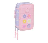 SAFTA BOUQUET - Astuccio scuola con 37 utili inclusi, astuccio per bambini, ideale per bambini dai 5 ai 14 anni, comodo e versatile, qualità e resistenza, 12,5 x 5,5 x 19,5 cm