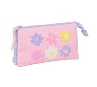 SAFTA BOUQUET - Triple Pencil Case, Children's Pencil Case, Ideal for School Chi