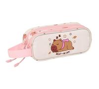 SAFTA CAPIBARA - Astuccio doppio per bambini, ideale per scuola e ragazzi, comodo e versatile, qualità e resistenza, 21 x 6 x 8 cm