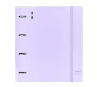 SAFTA - Carpeblock con 4 anelli da 35 mm, con ricambio, con 100 fogli A4, ideale per bambini di diverse età, comodo e versatile, qualità e resistenza, 27 x 4 x 32 cmViola chiaro, Luce viola, Estándar,