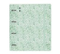 SAFTA - Carpeblock con 4 anelli da 35 mm, con ricambio, con 100 fogli A4, ideale per bambini di diverse età, confortevole e versatile, qualità e resistenza, 27 x 4 x 32 cmVerde chiaro stampato