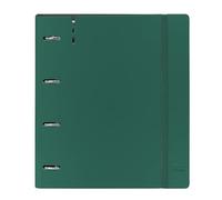 SAFTA - Carpeblock con 4 anelli da 35 mm, con ricambio, con 100 fogli A4, ideale per bambini di diverse età, comodo e versatile, qualità e resistenza, 27 x 4 x 32 cmVerde scuro, verde scuro, Estándar,