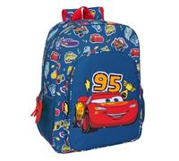 Safta Cars Racing - Zaino scuola bambino, zaino bambino, zaino per bambini, adattabile al carrello, ideale per bambini in età scolastica, comodo e versatile, qualità e resistenza, 33 x 14 x 42 cm, Blu
