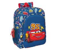 Safta Cars Racing - Zaino scuola per bambini, adattabile a carrozzina, ideale per bambini in età scolare, comodo e versatile, qualità e resistenza, 32 x 12 x 38 cm, Blu navy, M, Casual