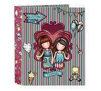 Safta Cartella 4 anelli Gorjuss Fairground Fireworks dorso largo 35 mm 27 x 33 x 6 cm multicolore