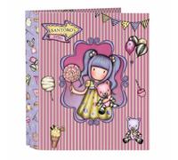 Safta Cartella 4 anelli Gorjuss Fairground First Prize dorso largo 35 mm 27x33x6 cm multicolore