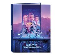 SAFTA | Cartella Formato Folio K-Pop Demon Hunters Stationery 4 Anelli Misti 25 mm, Copertine Rigide Rivestite, Formato Folio, Cierre con Anelli Tondi, Dimensioni 26,5x4x33 cm