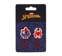 SAFTA Clip segnalibri per libri Marvel Spider-Man, confezione da 2 pezzi in blister, 2 misure diverse, accessorio per scuola e ufficio, regge documenti e quaderni, rientro a scuola, misure 7,5 x 12,5