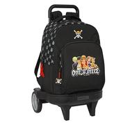 Safta ONE PIECE - Zaino grande con ruote, Compact Evoluzione, rimovibile, ideale per bambini di diverse età, comodo e versatile, qualità e resistenza, 33 x 22 x 45 cm, colore nero, Nero, Estándar,