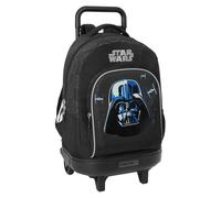 Star WARS REBELLION - Zaino grande con ruote, compatto, rimovibile, ideale per bambini di diverse età, comodo e versatile, qualità e resistenza, 33 x 22 x 45 cm, Nero, M, Casual