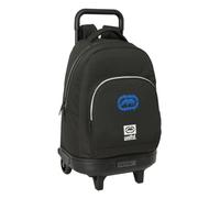 safta ECKO UNLTD. WORLDWIDE - Zaino grande con ruote, compatto, rimovibile, ideale per bambini di diverse età, comodo e versatile, qualità e resistenza, 33 x 22 x 45 cm, Nero, M, Casual