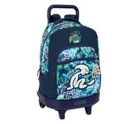 safta El Bambino KOOK - Zaino grande con ruote, compatto, rimovibile, ideale per bambini di diverse età, comodo e versatile, qualità e resistenza, 33 x 22 x 45 cm, Blu navy, M, Casual