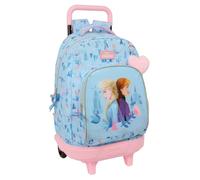 safta FROZEN ICE MAGIC - Zaino grande con ruote, compatto, rimovibile, ideale per bambini di diverse età, comodo e versatile, qualità e resistenza, 33 x 22 x 45 cm, Blu chiaro, M, Casual