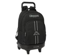 safta Kappa - Zaino grande con ruote, compatto, rimovibile, ideale per bambini di diverse età, comodo e versatile, qualità e resistenza, 33 x 22 x 45 cm, Nero, M, Casual