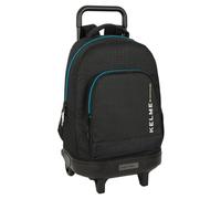 safta KELME IRON - Zaino grande con ruote, compatto, rimovibile, ideale per bambini di diverse età, comodo e versatile, qualità e resistenza, 33 x 22 x 45 cm, Nero, M, Casual
