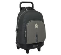 safta Real Madrid, 3 ° equipaggiamento 24/25, zaino grande con ruote, compatto, rimovibile, ideale per bambini di diverse età, comodo e versatile, qualità e resistenza, 33 x 22 x 45 cm, grigio, M,