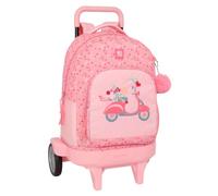 safta MOOS Passion - Zaino grande con ruote, Compact Evoluzione, rimovibile, ideale per bambini di diverse età, comodo e versatile, qualità e resistenza, 33 x 22 x 45 cm, multicolore, M, Casual