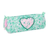 Safta Cuore - Astuccio con cerniera e scomparto per bambini, astuccio per bambini, ideale per bambini in età scolastica, comodo e versatile, qualità e resistenza, 21 x 7 x 8 cm, Menta, M, Casual