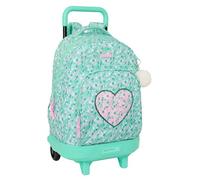 safta Cuore - Zaino grande con ruote, compatto, rimovibile, ideale per bambini di diverse età, comodo e versatile, qualità e resistenza, 33 x 22 x 45 cm, Menta, M, Casual