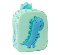 safta DINO 3D - Zaino per asilo 3D, adattabile al carrello, facile da pulire, ideale per bambini di diverse età, comodo e versatile, qualità e resistenza, 22 x 10 x 27 cm, verde menta, M, Casual