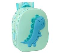 safta DINO 3D - Zaino scolastico, con design 3D, adattabile a carrozzina, ideale per bambini di diverse età, comodo e versatile, qualità e resistenza, 27 x 10 x 33 cm, verde menta, M, Casual