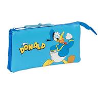 safta Donald - Astuccio triplo, astuccio per bambini, ideale per bambini in età scolastica, comodo e versatile, qualità e resistenza, 22 x 3 x 12 cm, colore blu, blu, Estándar, Casual